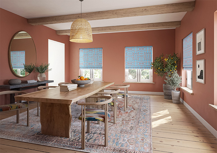 Bamboo Candy, Red Blue - Twist&Fit Roman Blind - Image 6